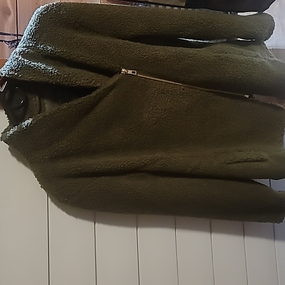 Maurices XL Olive Teddy Sherpa Jacket